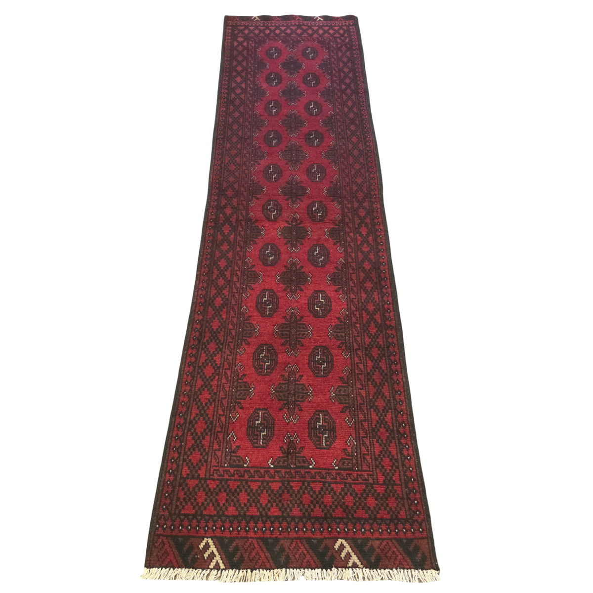 286 x 74 cm Red Afghan Bokhara Runner Rug