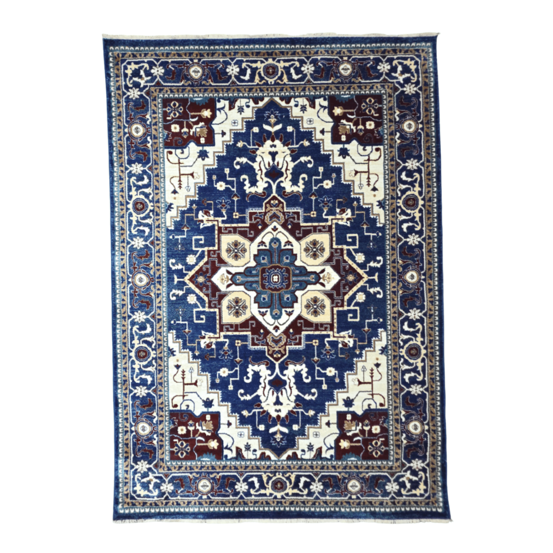 290 x 200 cm Traditional Oriental Style Machine Made Rug in Dark Blue & Turquoise