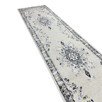 305 x 61 cm Ivory & Silver Heritage Medallion Runner Rug