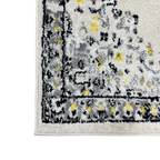 305 x 61 cm Ivory & Silver Heritage Medallion Runner Rug