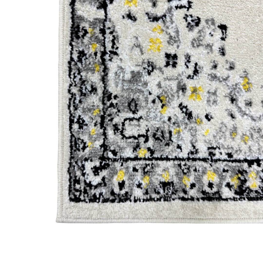 305 x 61 cm Ivory & Silver Heritage Medallion Runner Rug