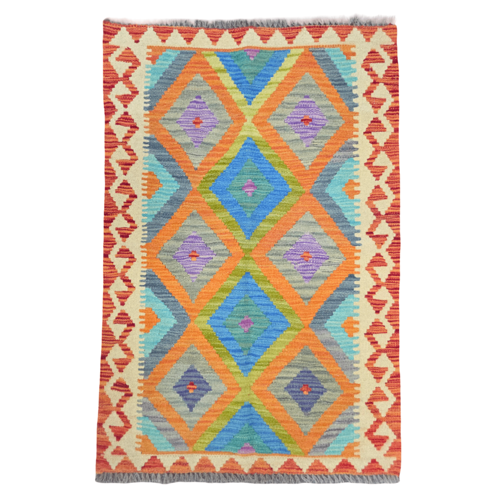 127 x 86 cm Hand Woven Afghan Kilim Rug