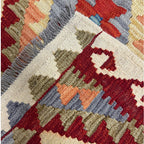 157 × 106 cm Hand-Woven Afghan Kilim Rug – Wool Flatweave