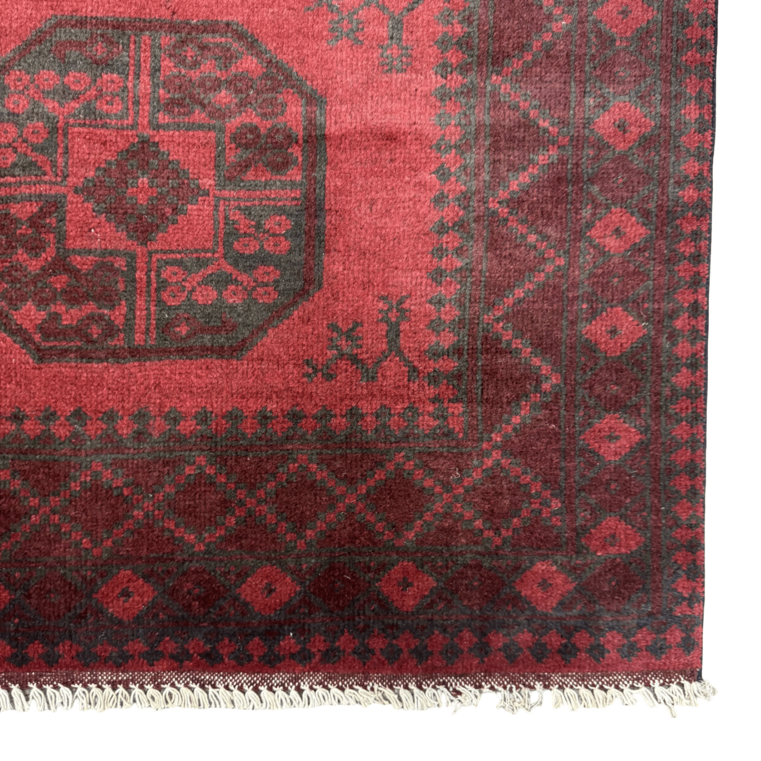 196 x 151 cm Hand-Knotted Afghan Akche Bokhara Rug