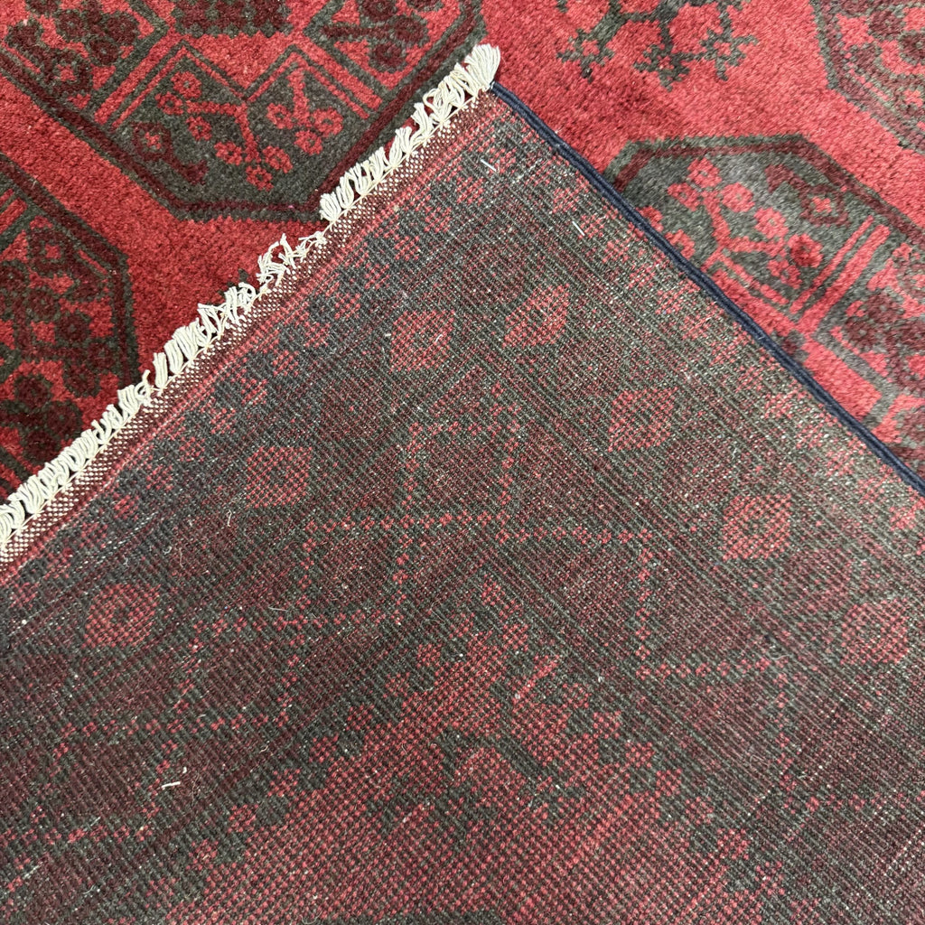 196 x 151 cm Hand-Knotted Afghan Akche Bokhara Rug