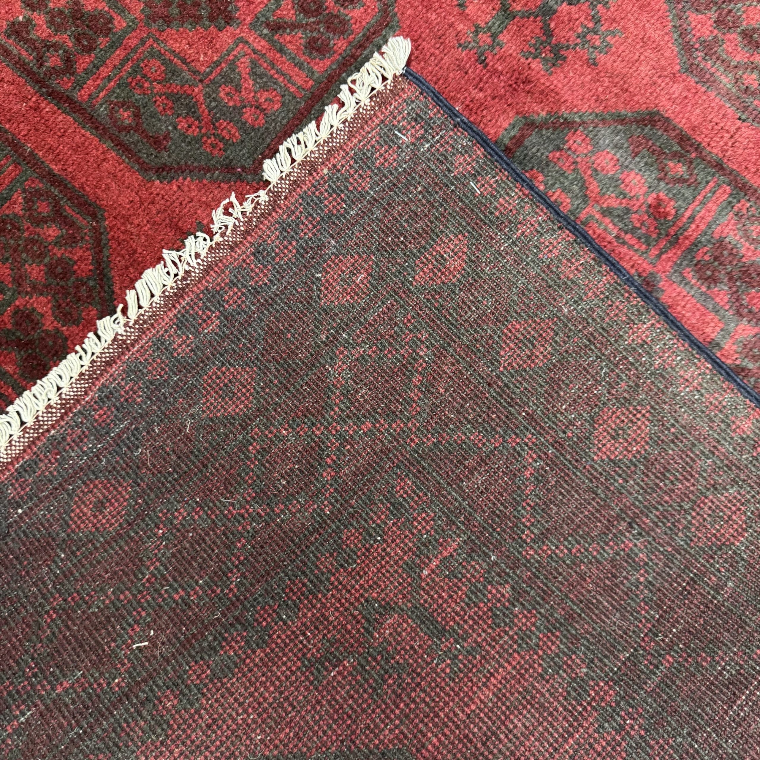 196 x 151 cm Hand-Knotted Afghan Akche Bokhara Rug