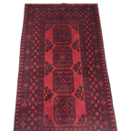 200 x 100 cm Hand-Knotted Afghan Akche Rug