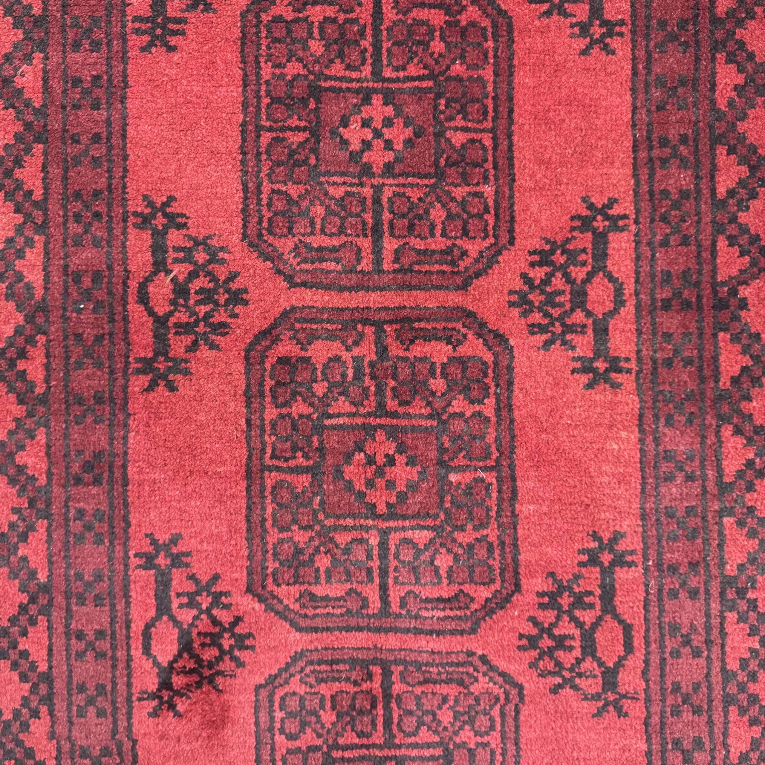 200 x 100 cm Hand-Knotted Afghan Akche Rug
