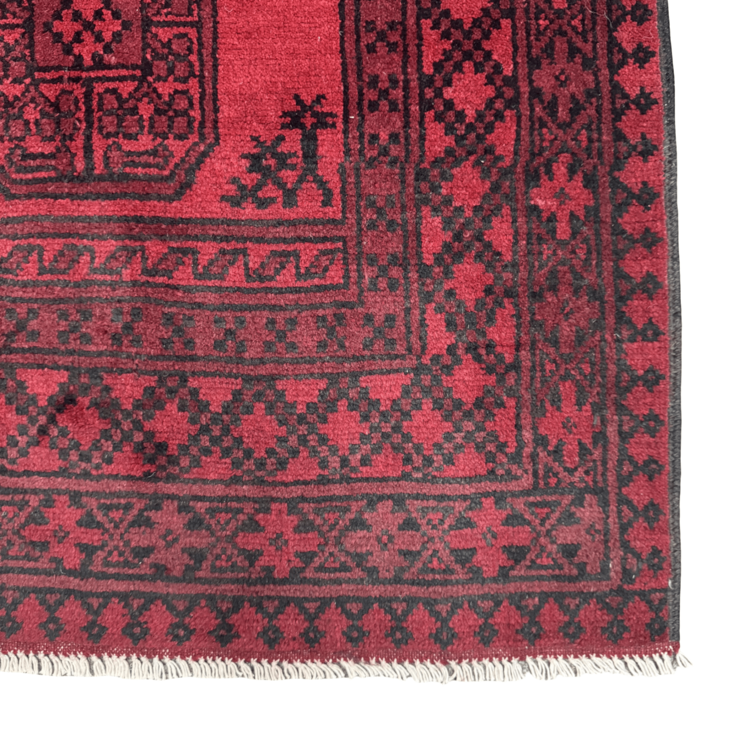 200 x 100 cm Hand-Knotted Afghan Akche Rug