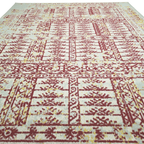 200 x 160 cm Vintage Persian Kerman Panel Design Machine-Made Rug