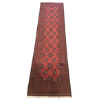 288 x 75 cm Red Afghan Bokhara Runner Rug