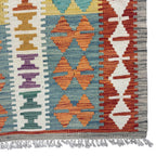 400 x 82 cm Hand-Woven Afghan Kilim Runner Rug – Wool Flatweave