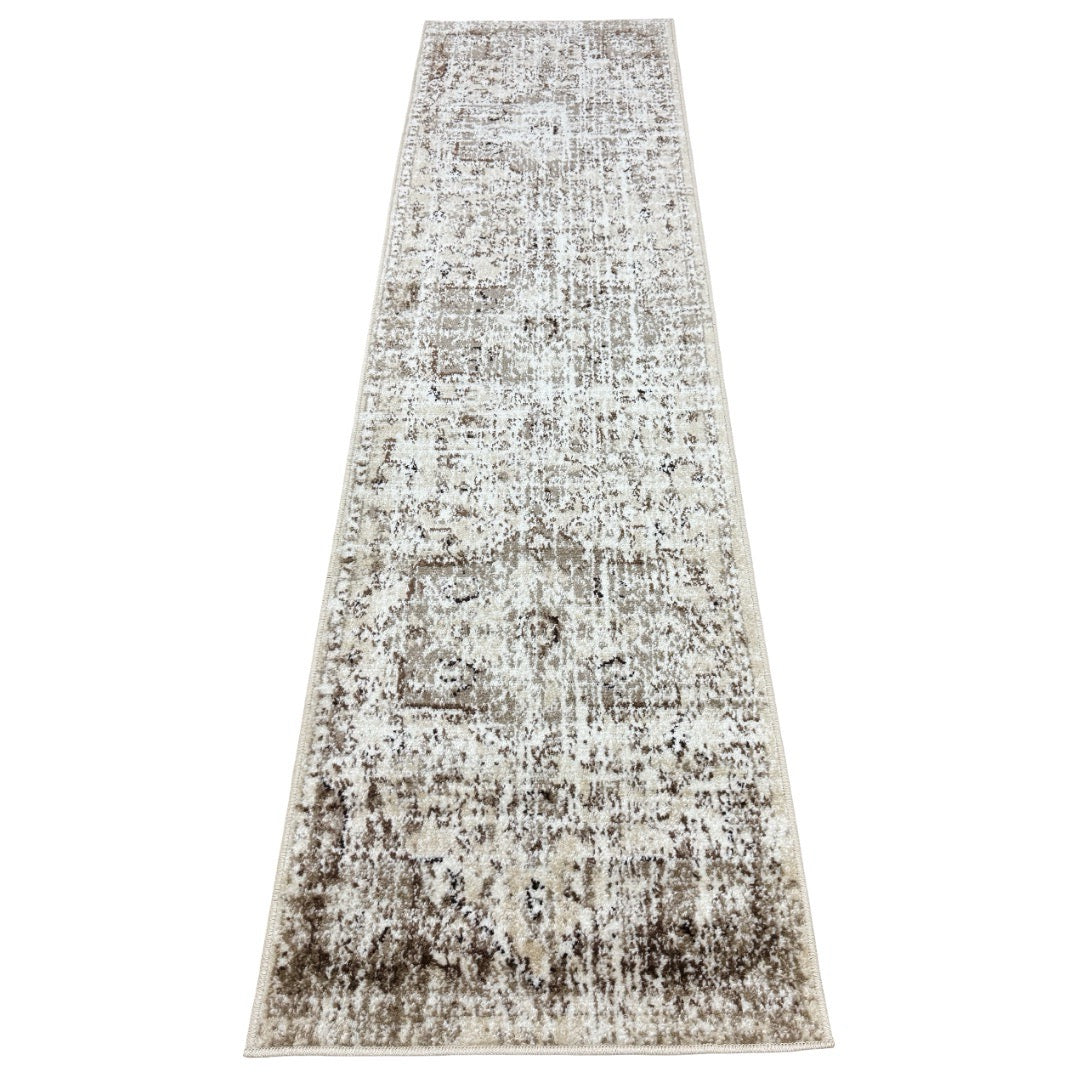 213 x 61 cm Ivory & Beige Persian Vintage Runner Rug