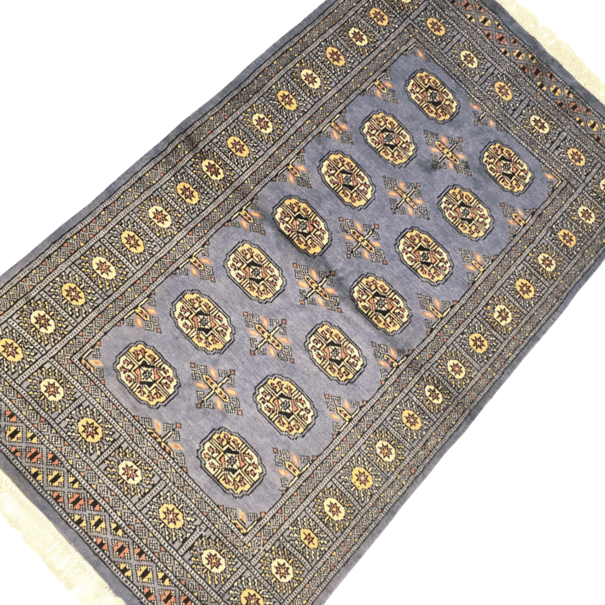155 x 92 cm Hand Knotted Blue Karachi Bokhara – Wool Rug