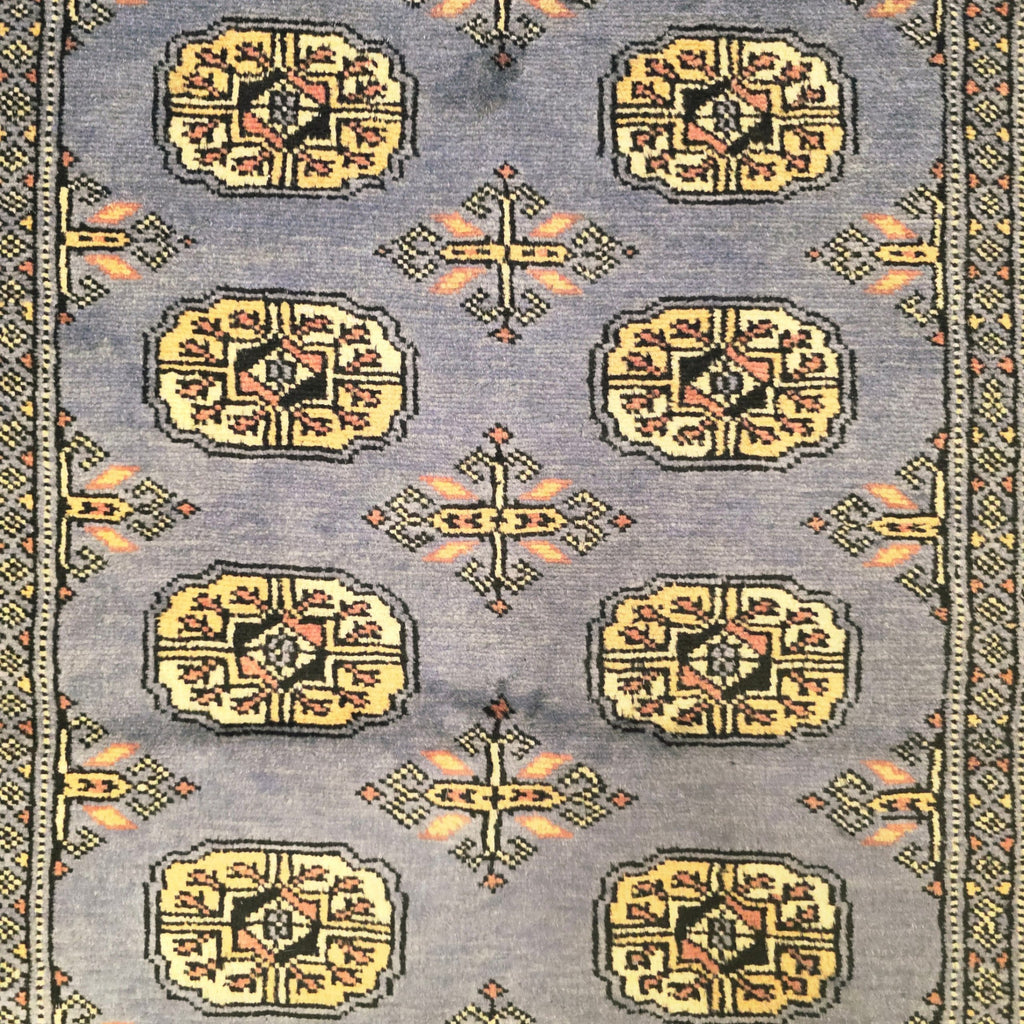 155 x 92 cm Hand Knotted Blue Karachi Bokhara – Wool Rug