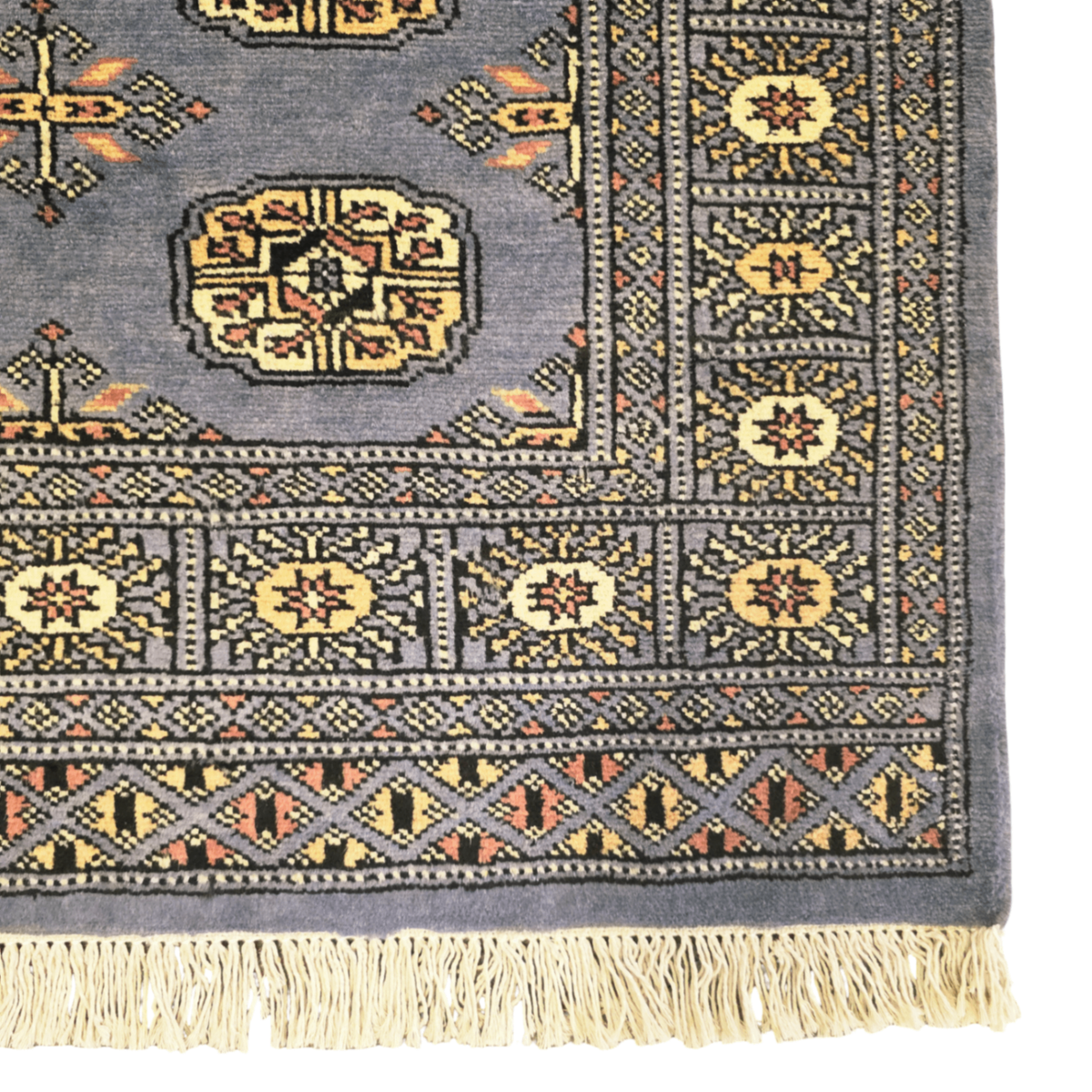155 x 92 cm Hand Knotted Blue Karachi Bokhara – Wool Rug