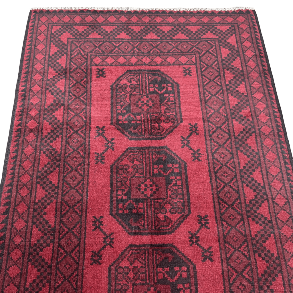 195 x 97 cm Hand-Knotted Afghan Akche Rug