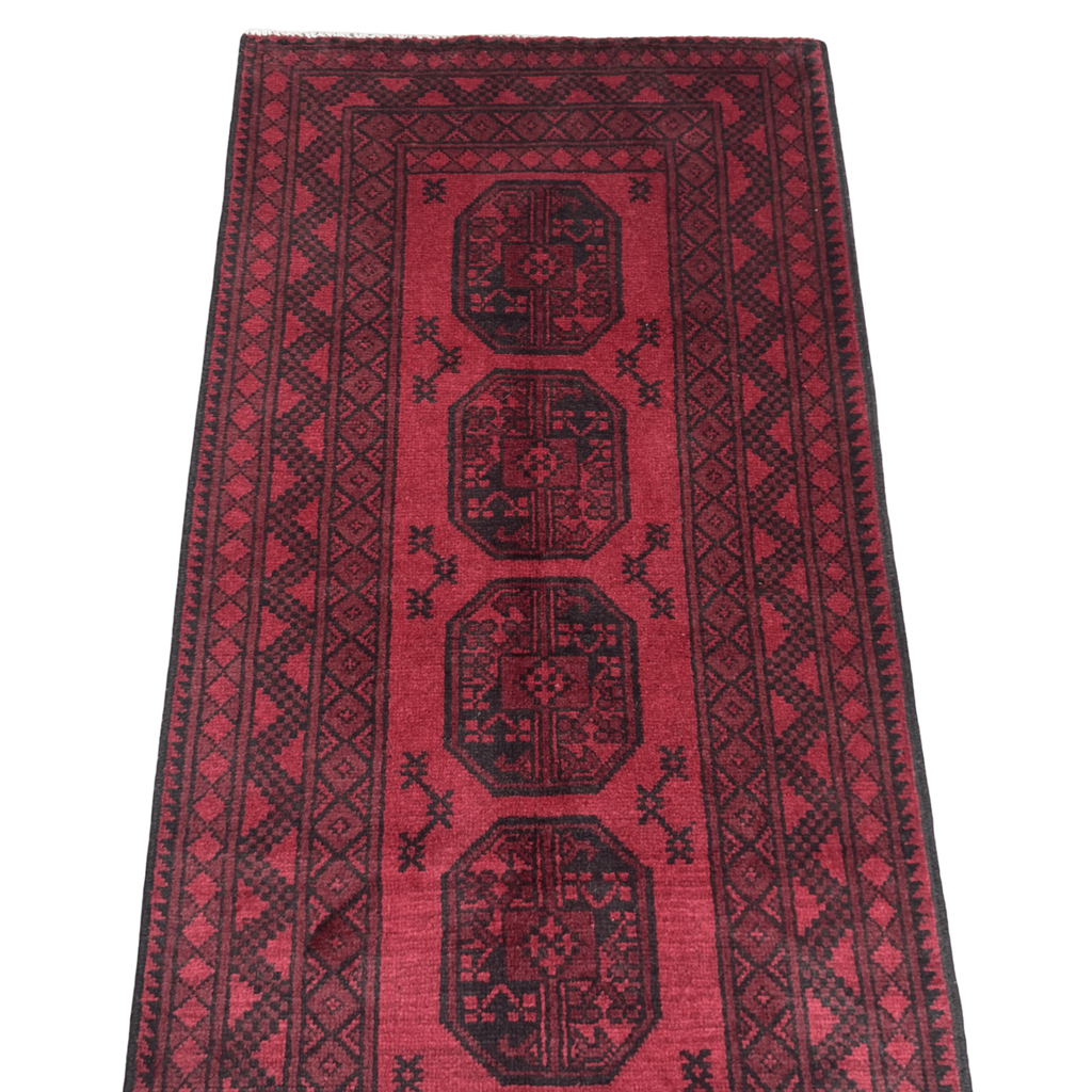 195 x 97 cm Hand-Knotted Afghan Akche Rug