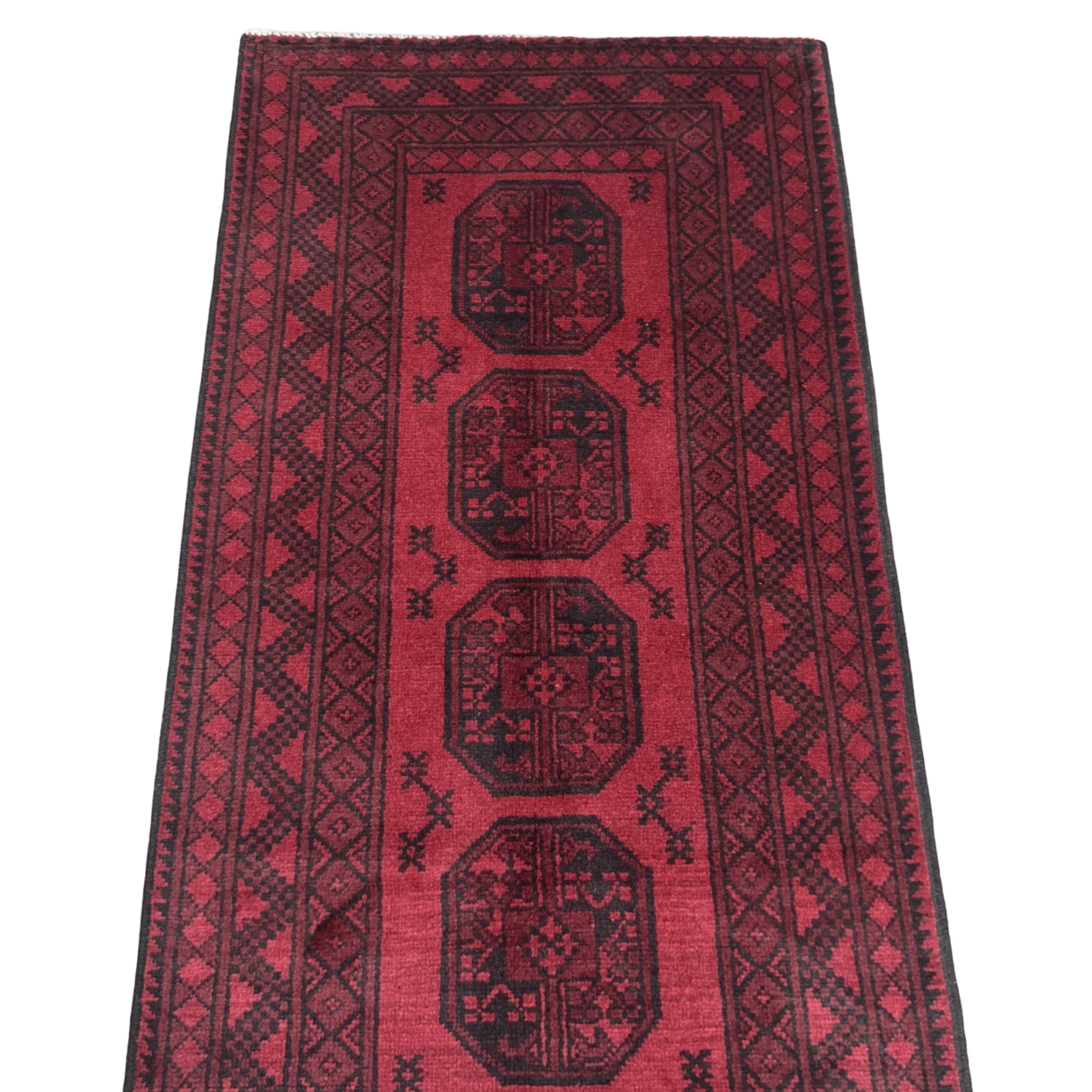 195 x 97 cm Hand-Knotted Afghan Akche Rug