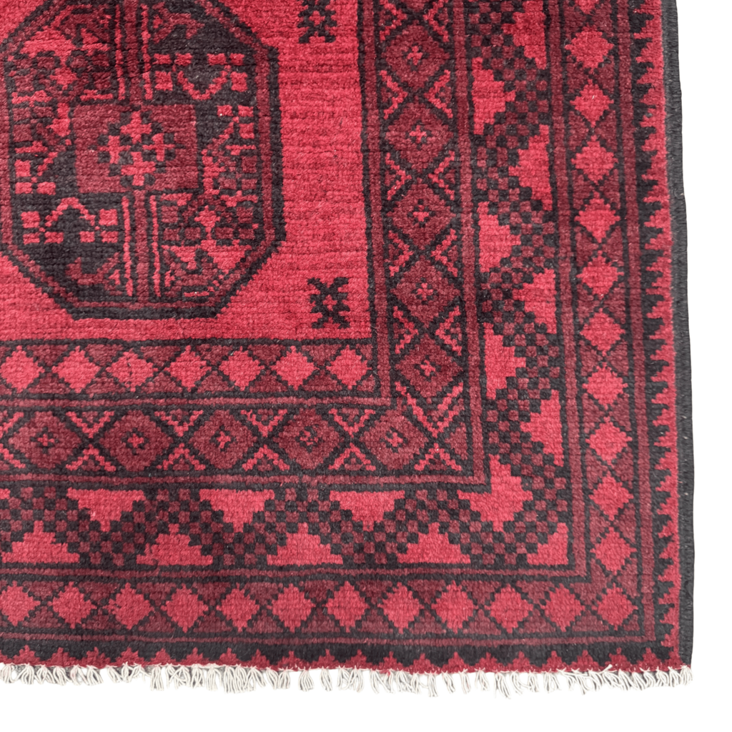 195 x 97 cm Hand-Knotted Afghan Akche Rug