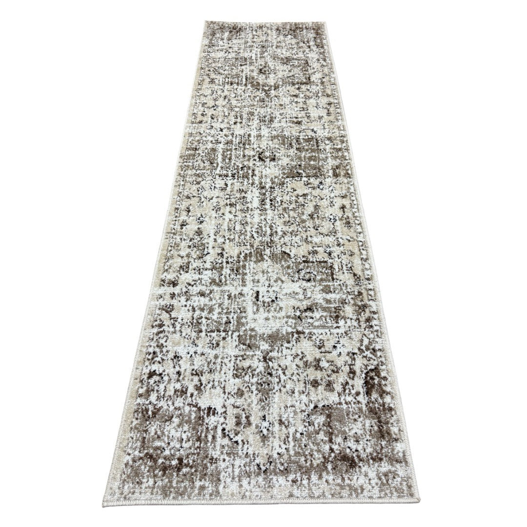 213 x 61 cm Ivory & Beige Persian Vintage Runner Rug