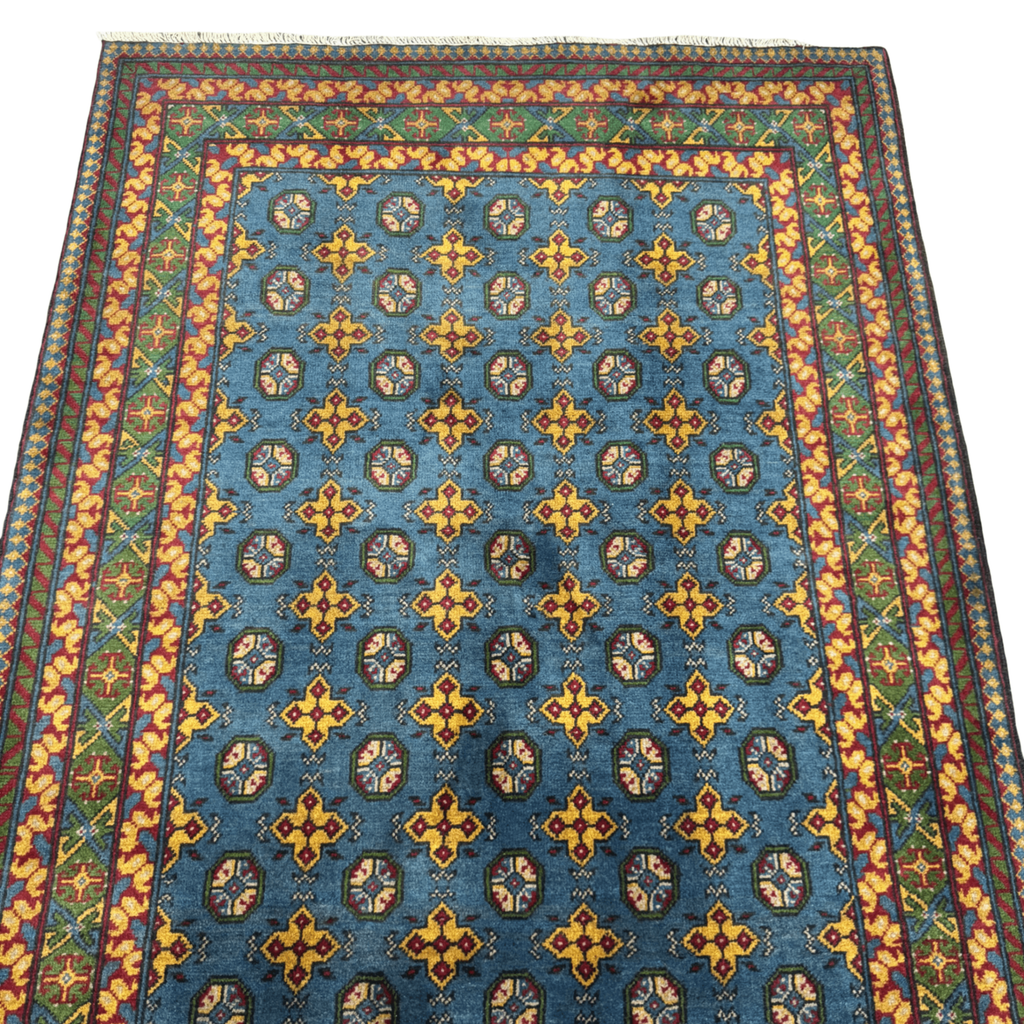 202 x 151 cm Hand-Knotted Afghan Akche Bokhara Rug