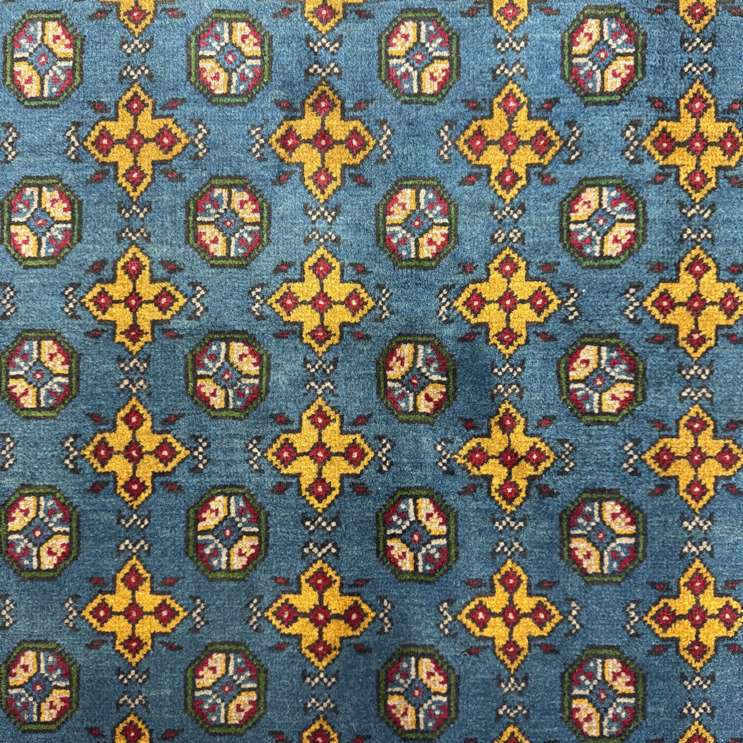 202 x 151 cm Hand-Knotted Afghan Akche Bokhara Rug
