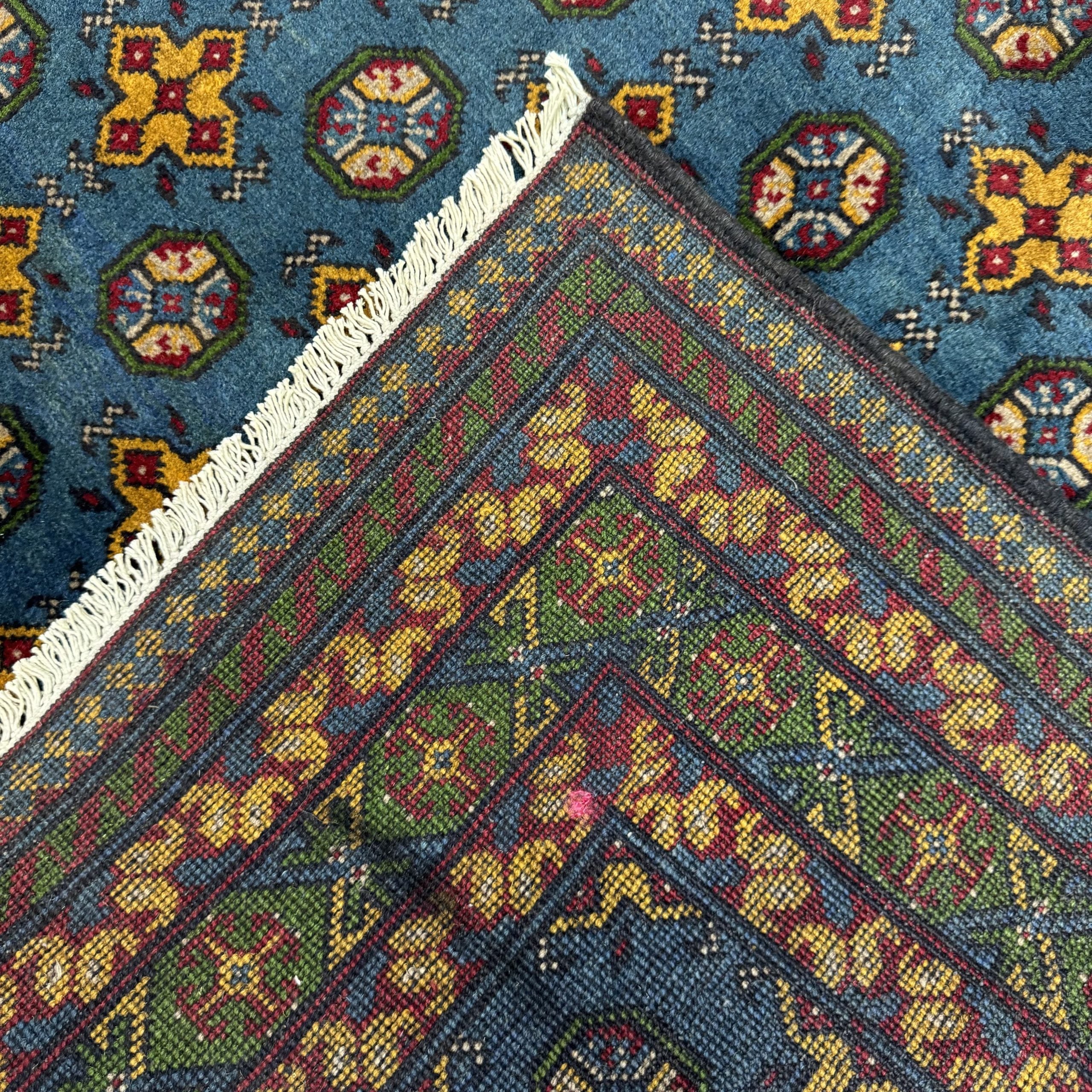 202 x 151 cm Hand-Knotted Afghan Akche Bokhara Rug