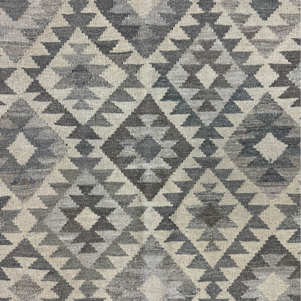 206 × 143 cm Hand-Woven Afghan Kilim Rug – Wool Flatweave