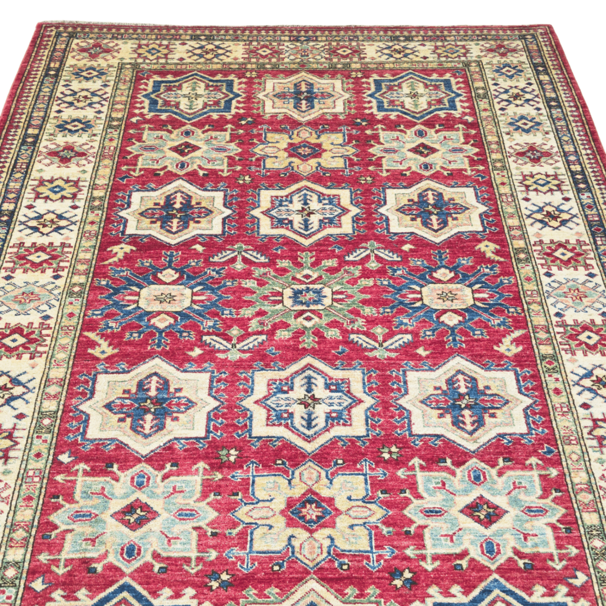 225 x 180 cm Hand Knotted Afghan Kazak Rug