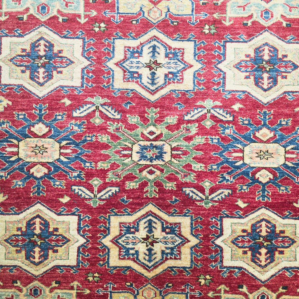 225 x 180 cm Hand Knotted Afghan Kazak Rug