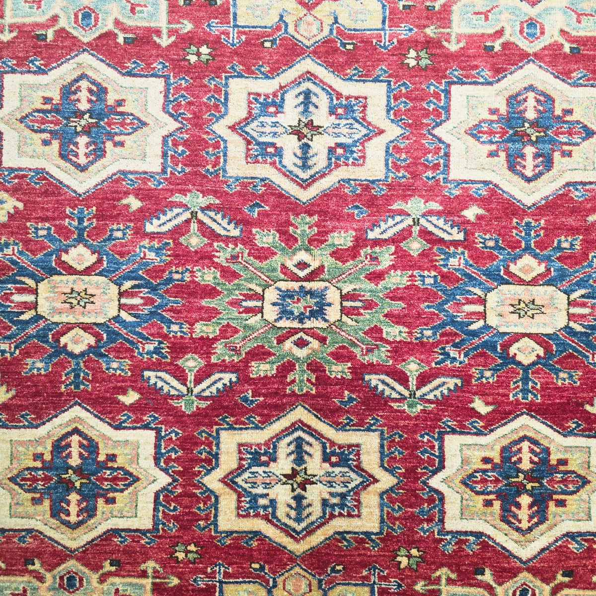 225 x 180 cm Hand Knotted Afghan Kazak Rug