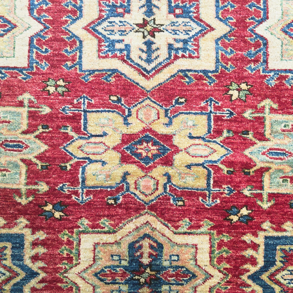 225 x 180 cm Hand Knotted Afghan Kazak Rug