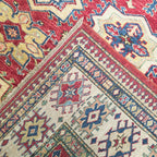 225 x 180 cm Hand Knotted Afghan Kazak Rug