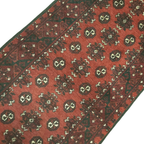 241 x 79 cm Hand-Knotted Red Afghan Akche Runner Rug