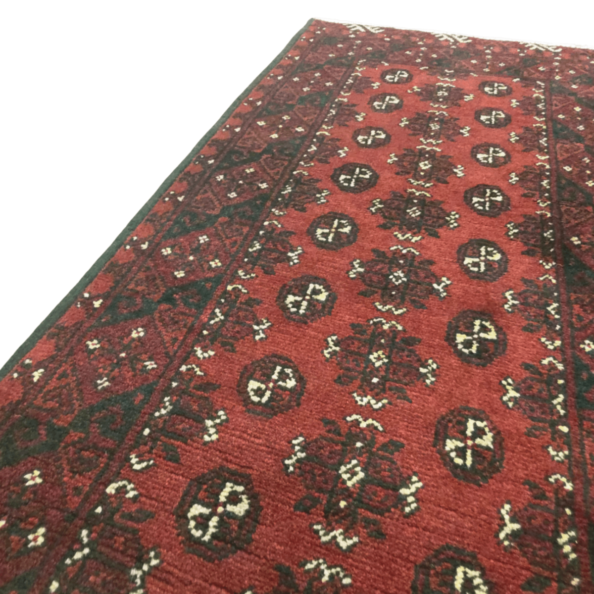 241 x 79 cm Hand-Knotted Red Afghan Akche Runner Rug