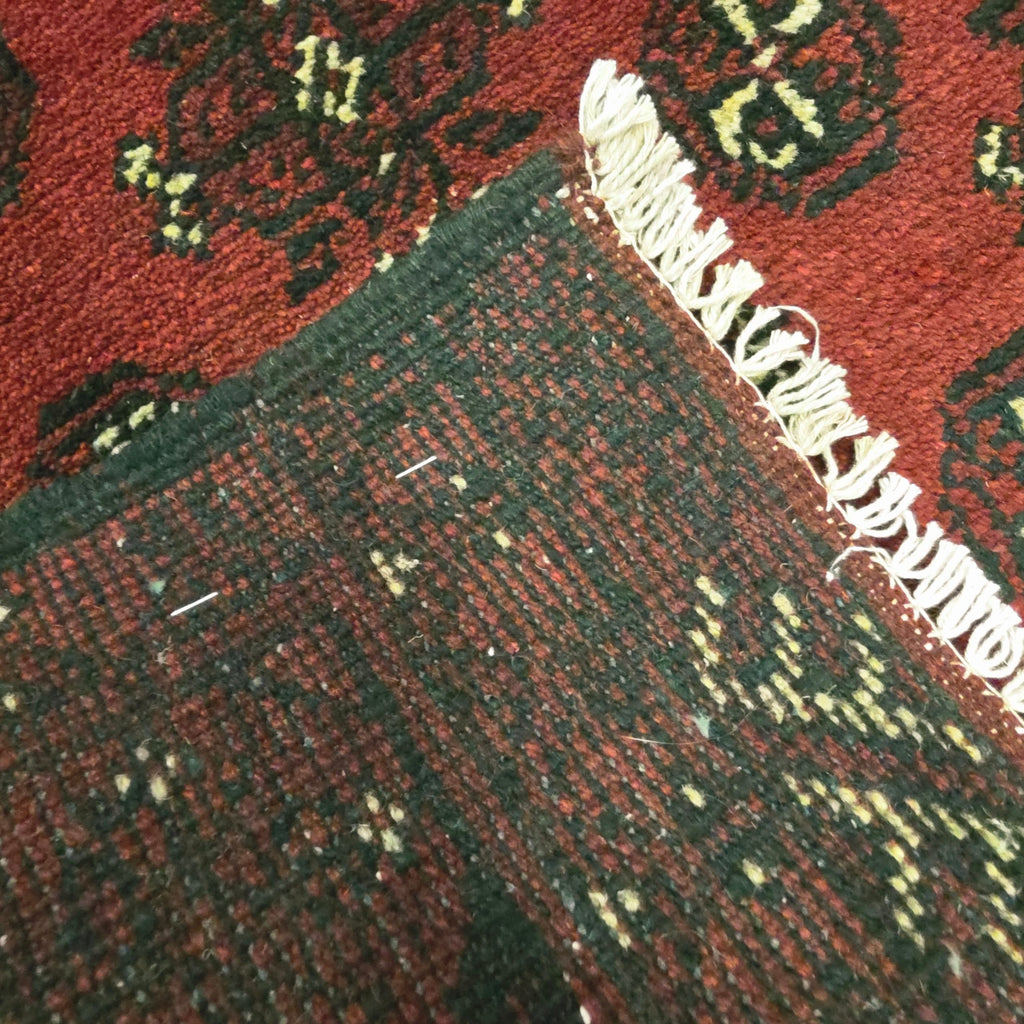 241 x 79 cm Hand-Knotted Red Afghan Akche Runner Rug