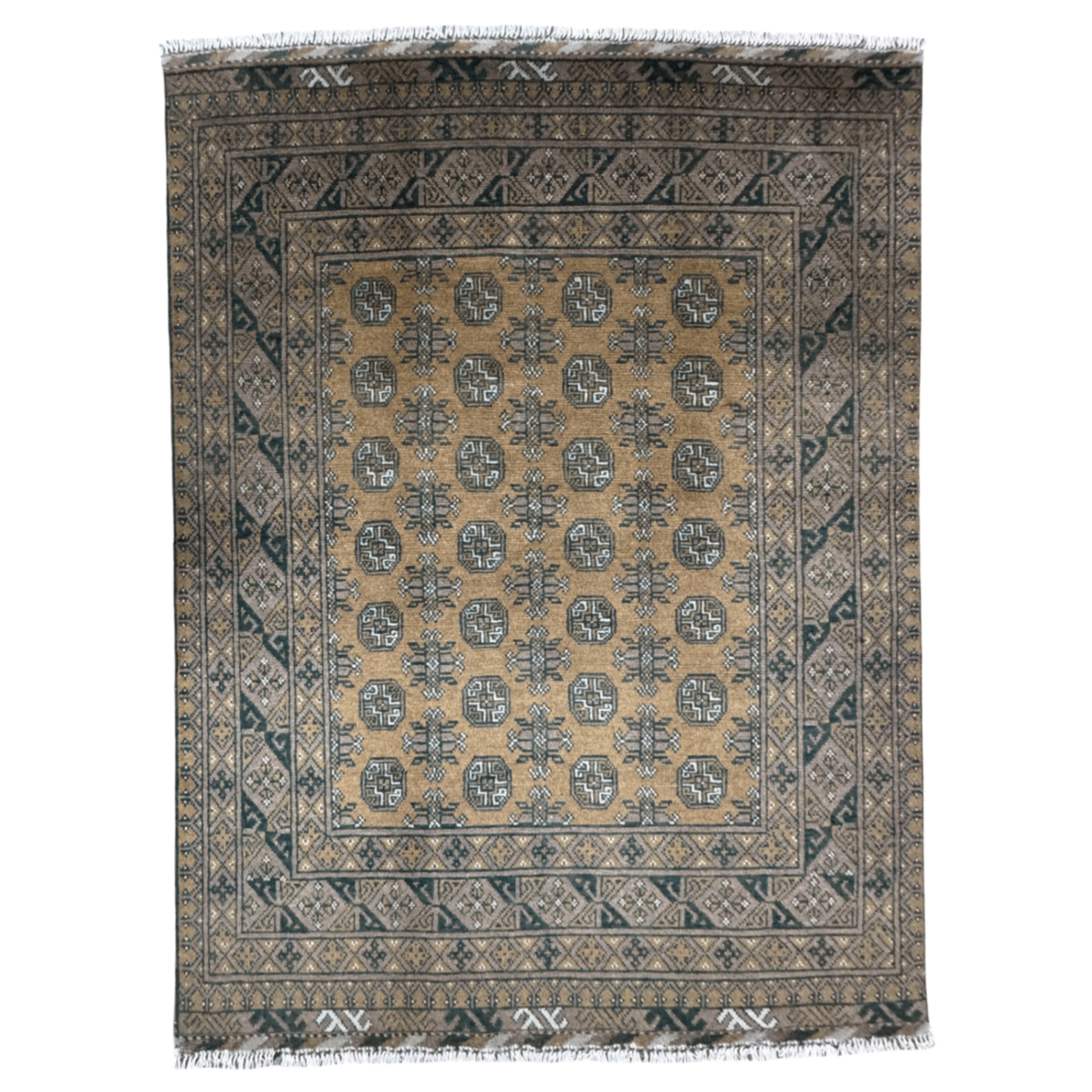 196 x 150 cm Hand-Woven Afghan Bokhara Akche Rug