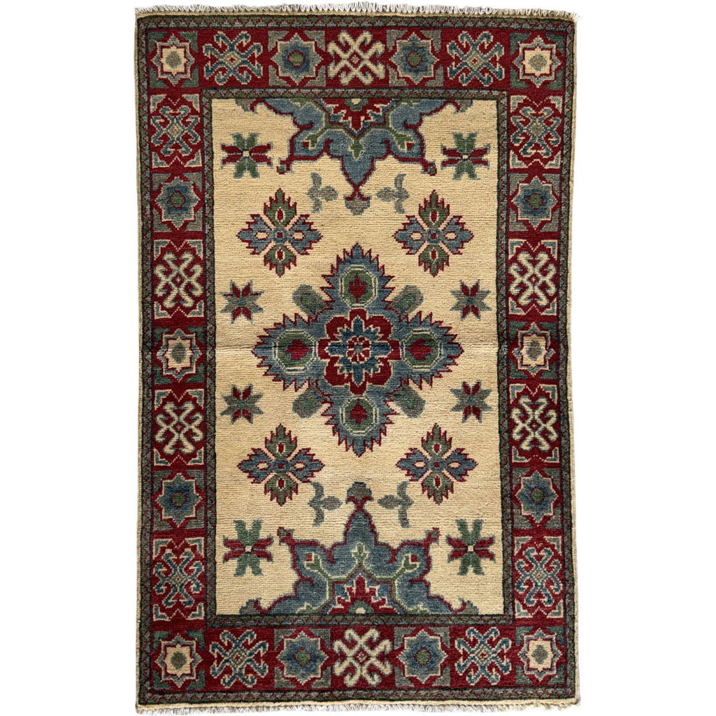 125 x 79 cm Hand-Knotted Afghan Kazak Rug