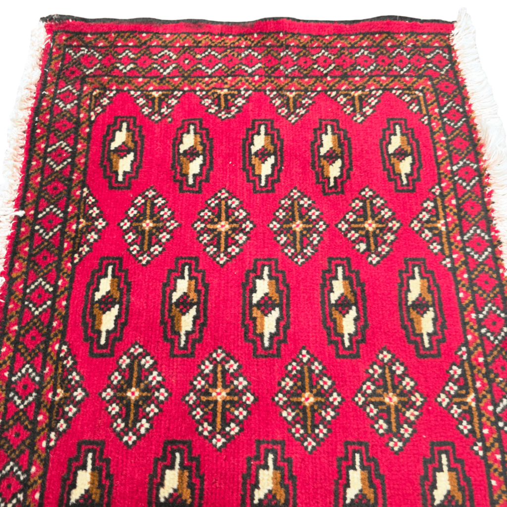 100 x 47 cm Hand-Knotted Persian Turkmen Rug