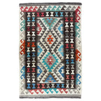 150 × 103 cm Hand-Woven Afghan Kilim Rug – Wool Flatweave