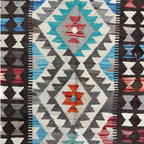 150 × 103 cm Hand-Woven Afghan Kilim Rug – Wool Flatweave
