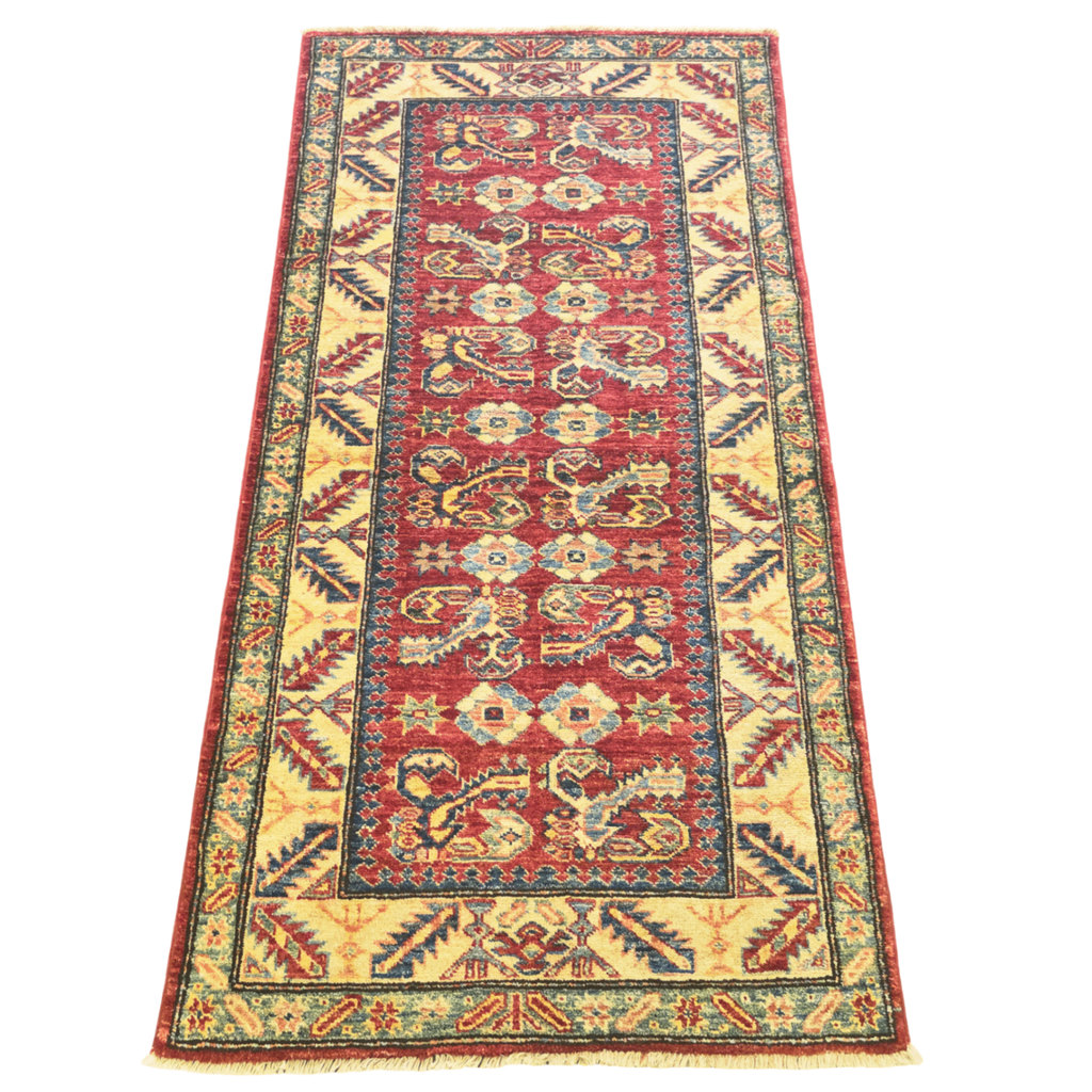 153 x 80 cm Hand Knotted Afghan Kazak Rug