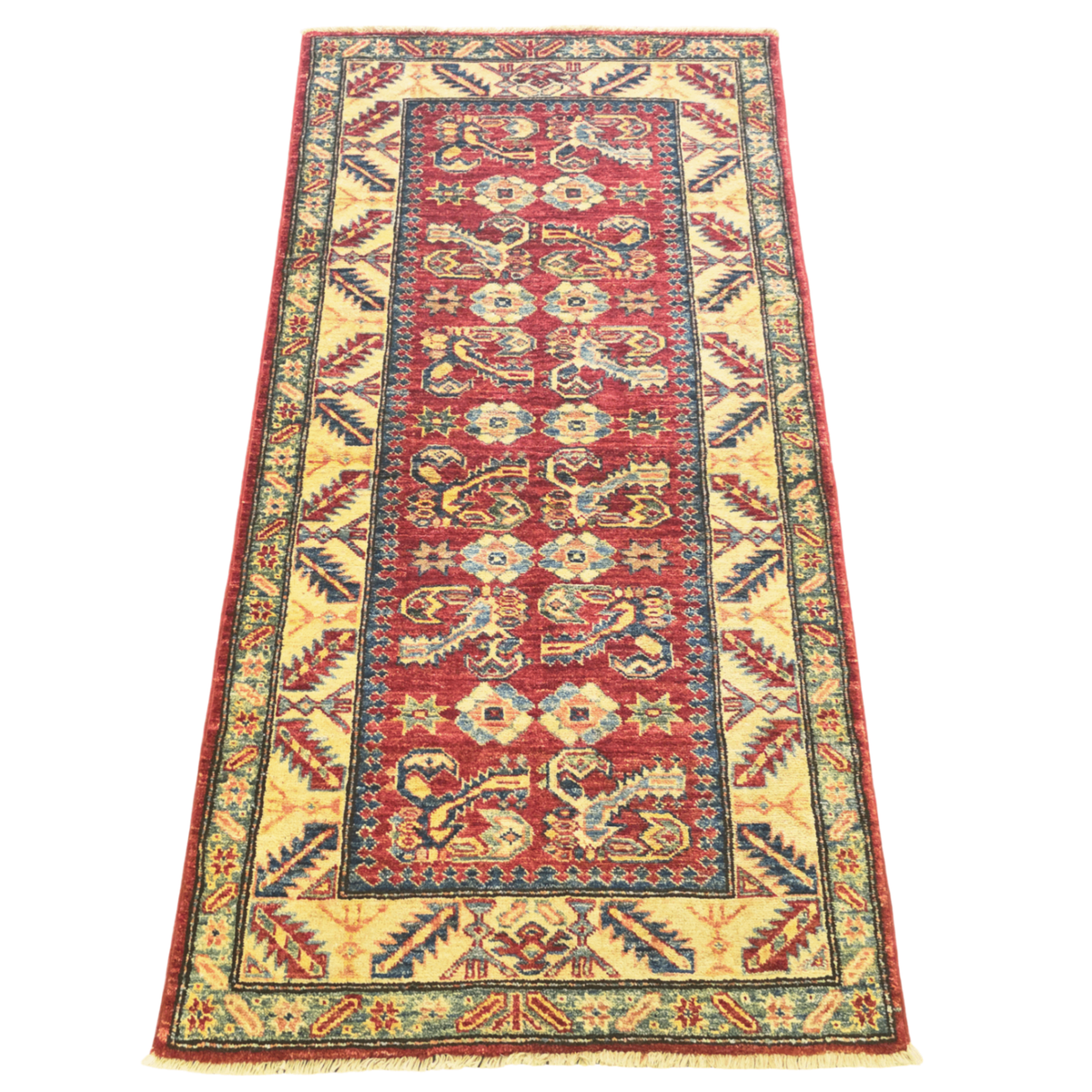 153 x 80 cm Hand Knotted Afghan Kazak Rug