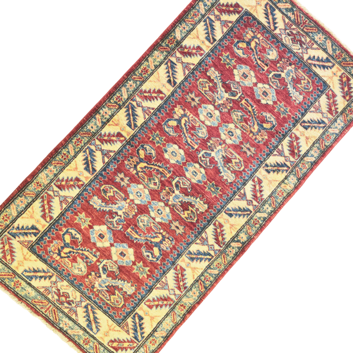 153 x 80 cm Hand Knotted Afghan Kazak Rug