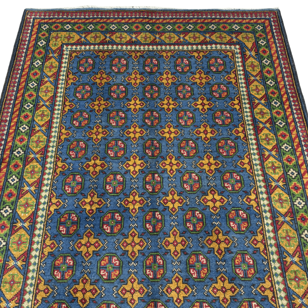 192 x 148 cm Hand-Knotted Afghan Akche Bokhara Rug