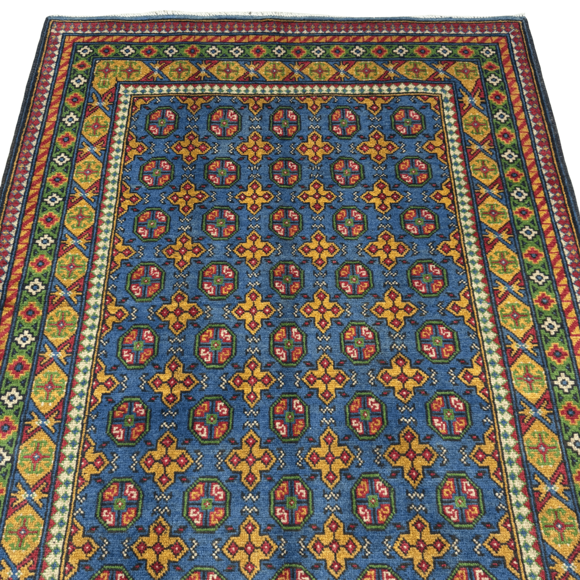 192 x 148 cm Hand-Knotted Afghan Akche Bokhara Rug