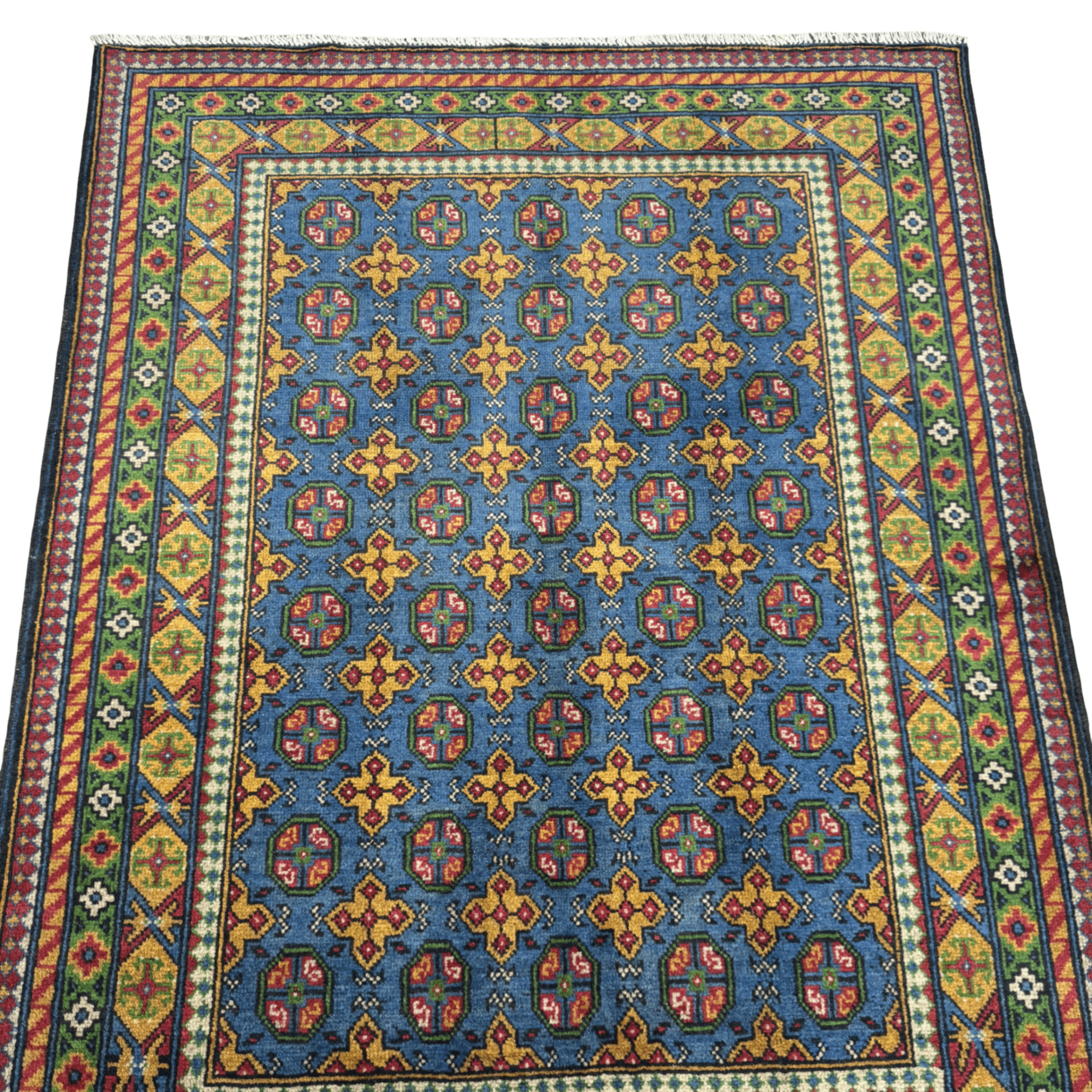 192 x 148 cm Hand-Knotted Afghan Akche Bokhara Rug