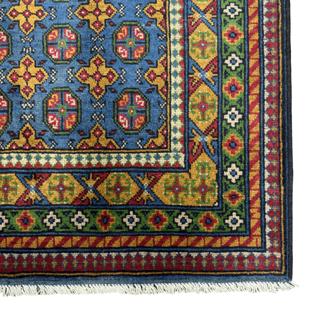 192 x 148 cm Hand-Knotted Afghan Akche Bokhara Rug