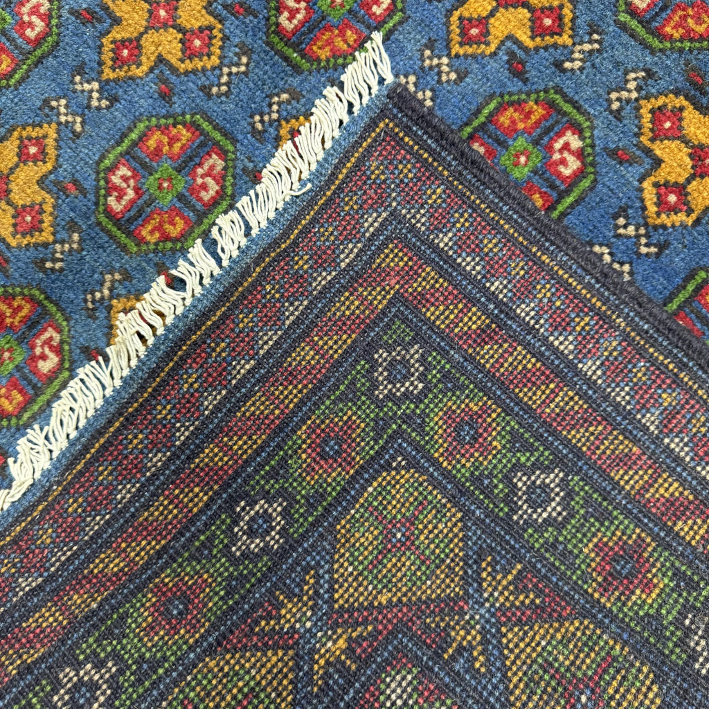 192 x 148 cm Hand-Knotted Afghan Akche Bokhara Rug